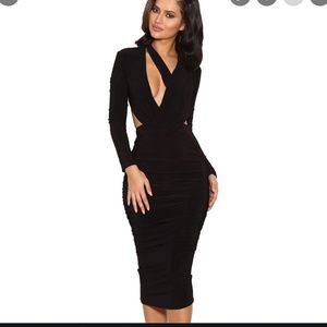 House Of CB, 'Nicolina' Black Silky Jersey Dress, Size M